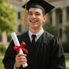 Un estudiante graduandose